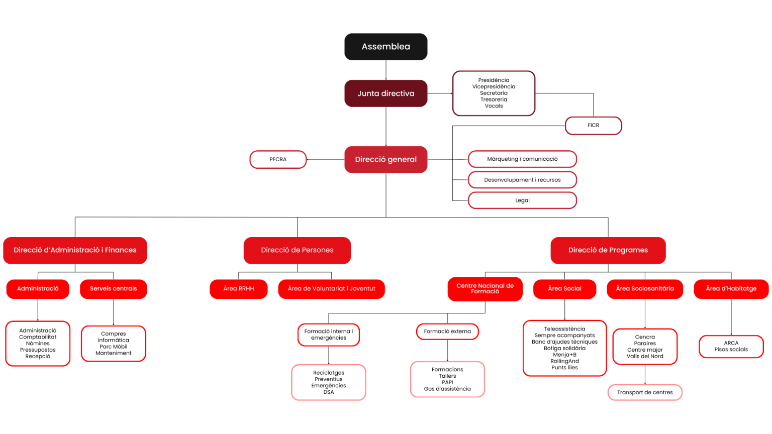 Organigrama Creu Roja Andorrana